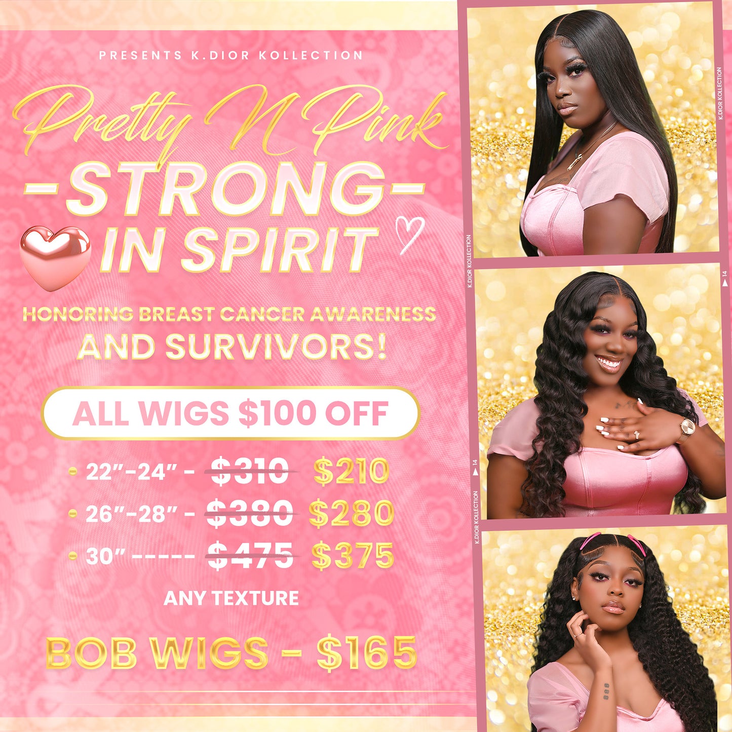 $100 DOLLARS OFF "ANY TEXTURE" FRONTAL WIGS